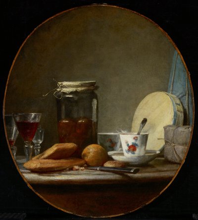 Vaso di albicocche da Jean Baptiste Simeon Chardin